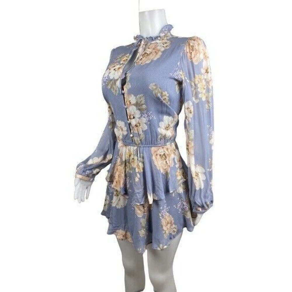 F. Yumi Kim Women Dress Size S Multicolor Floral Long Sleeve High Neck Button